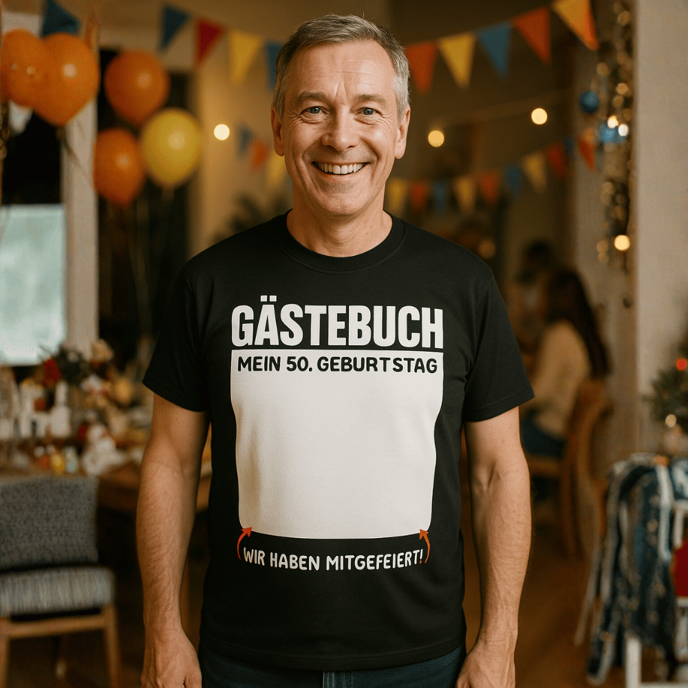 Herren Gästebuch T-Shirt 50. Geburtstag 