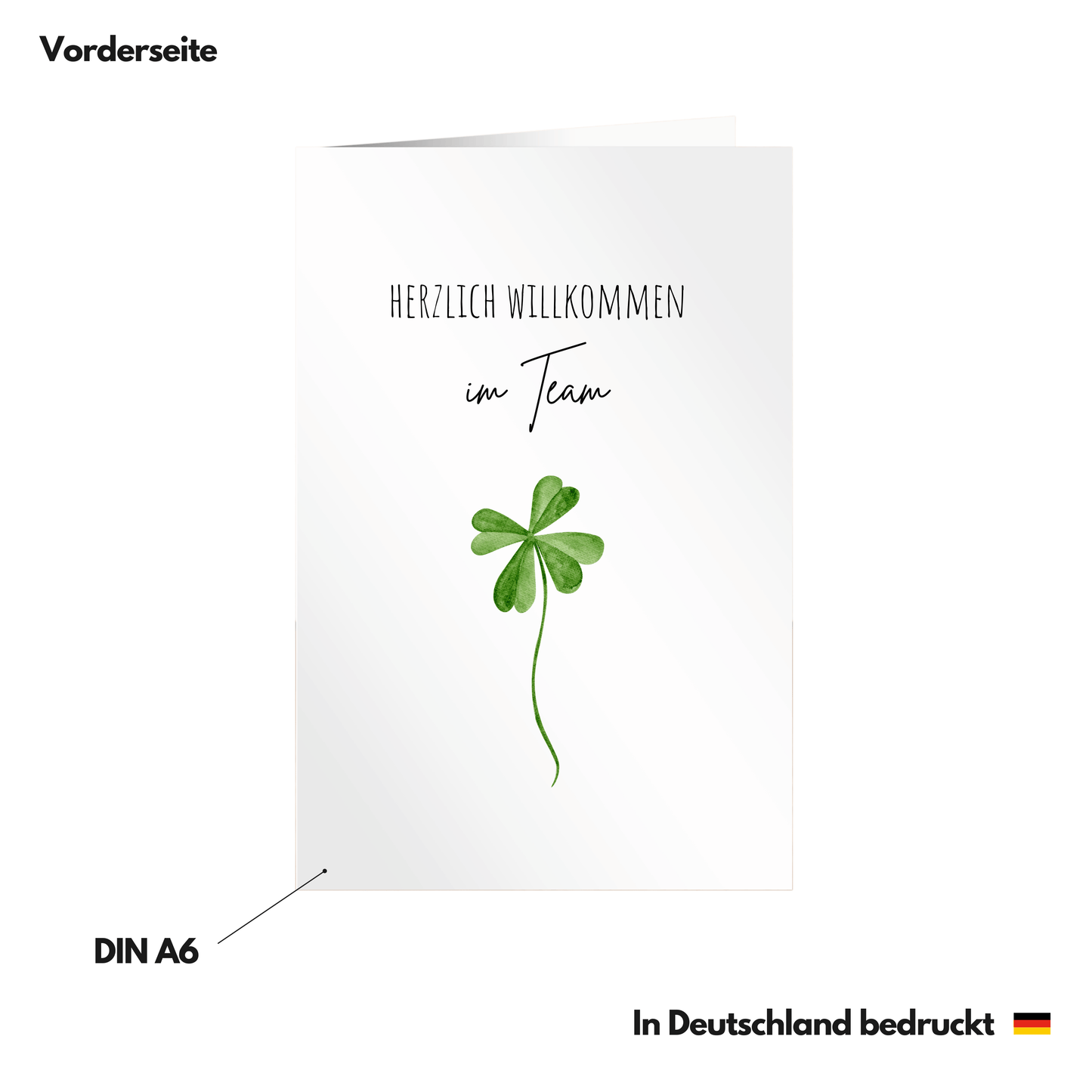 Herzlich willkommen im Team Karte Vorderseite