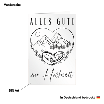 Glückwunschkarte Hochzeit "Berge" Vorderseite