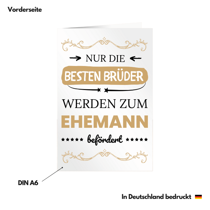 Hochzeitskarte Glückwunschkarte "Bruder" Vorderseite