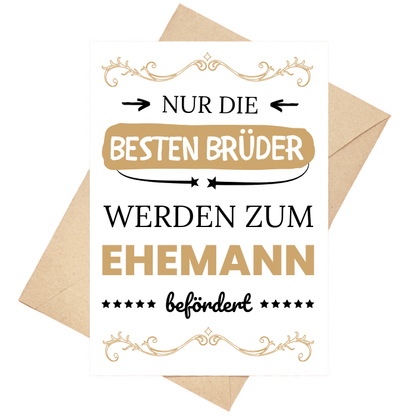 Hochzeitskarte Glückwunschkarte "Bruder"