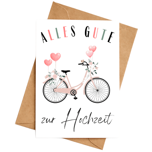 Hochzeitskarte Glückwunschkarte "Fahrrad"