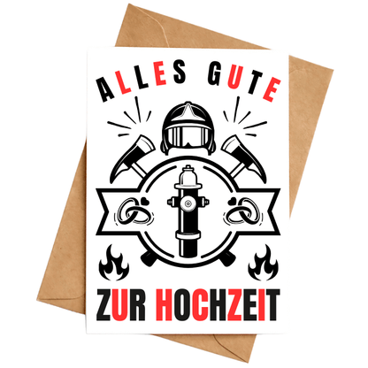 Hochzeitskarte Glückwunschkarte "Feuerwehr"