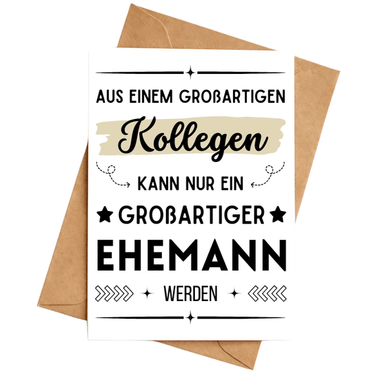 Hochzeitskarte Glückwunschkarte "Kollege"