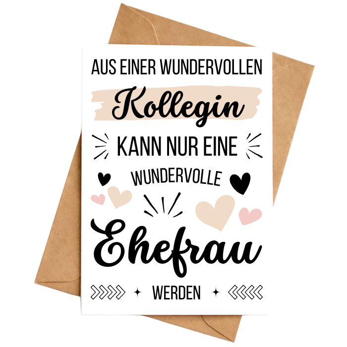 Hochzeitskarte Glückwunschkarte "Kollegin"