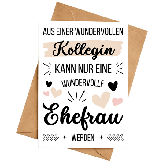 Hochzeitskarte Glückwunschkarte "Kollegin"
