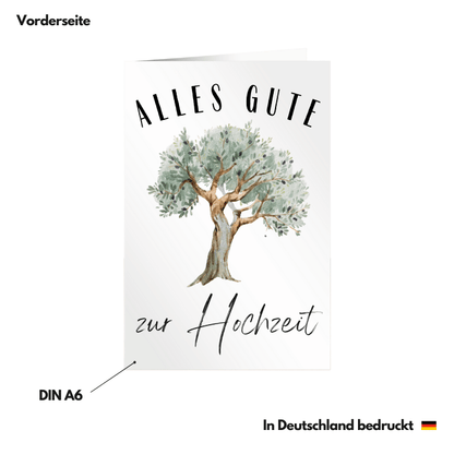 Hochzeitskarte mit Olivenbaum – Symbol für Liebe und Beständigkeit –  Palanemo