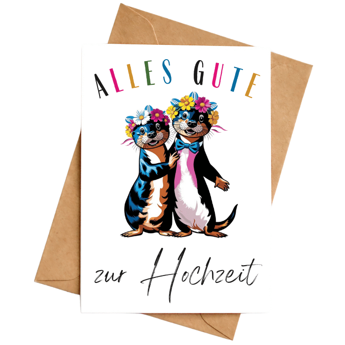 Hochzeitskarte "Otter"