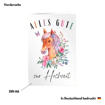 Hochzeitskarte Pferd Vorderseite