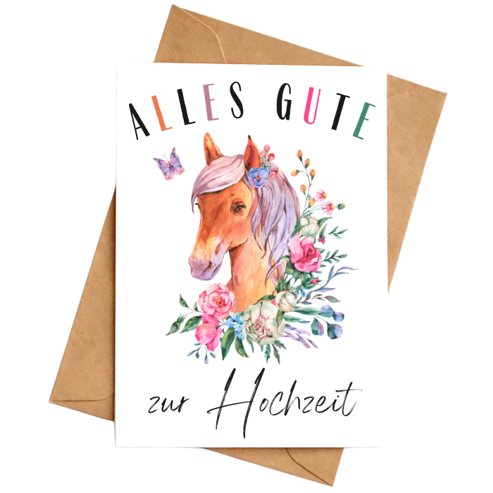 Hochzeitskarte Pferd
