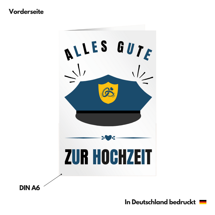Hochzeitskarte Polizei Vorderseite