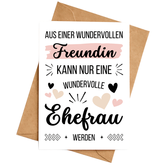 Hochzeitskarte "Beste Freundin"