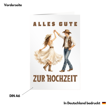 Hochzeitskarte Cowboy Western Vorderseite
