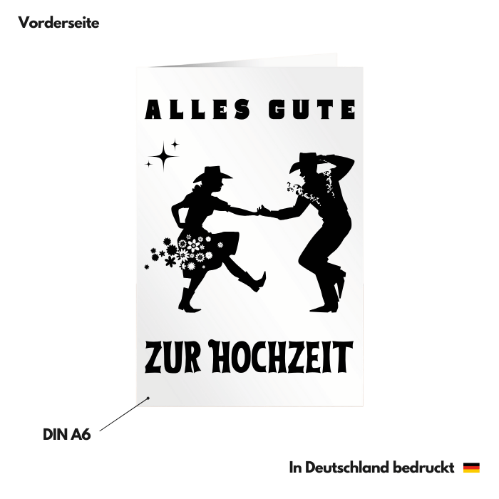 Hochzeitskarte "Cowboy" Vorderseite