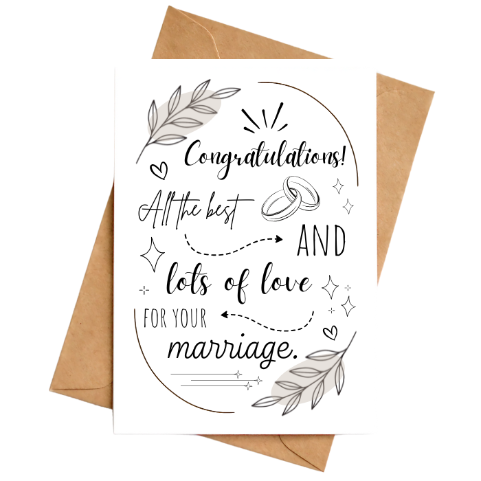Hochzeitskarte auf Englisch