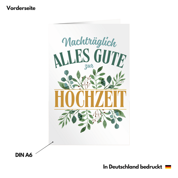 Hochzeitskarte "Nachträglich alles Gute zur Hochzeit" Vorderseite