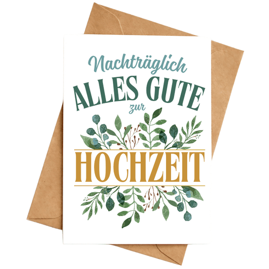 Hochzeitskarte "Nachträglich alles Gute zur Hochzeit"