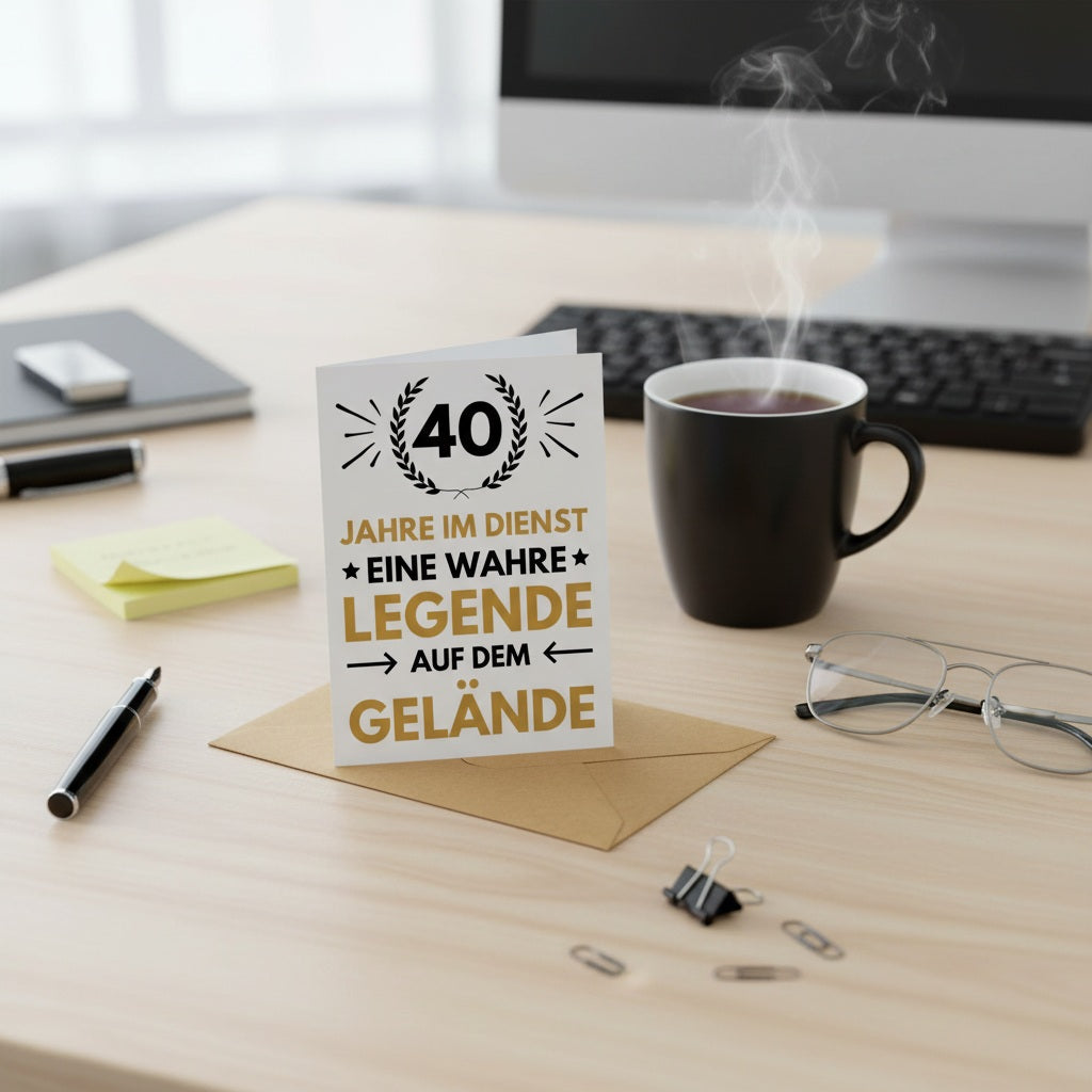 Karte "40 Jähriges Dienstjubiläum"