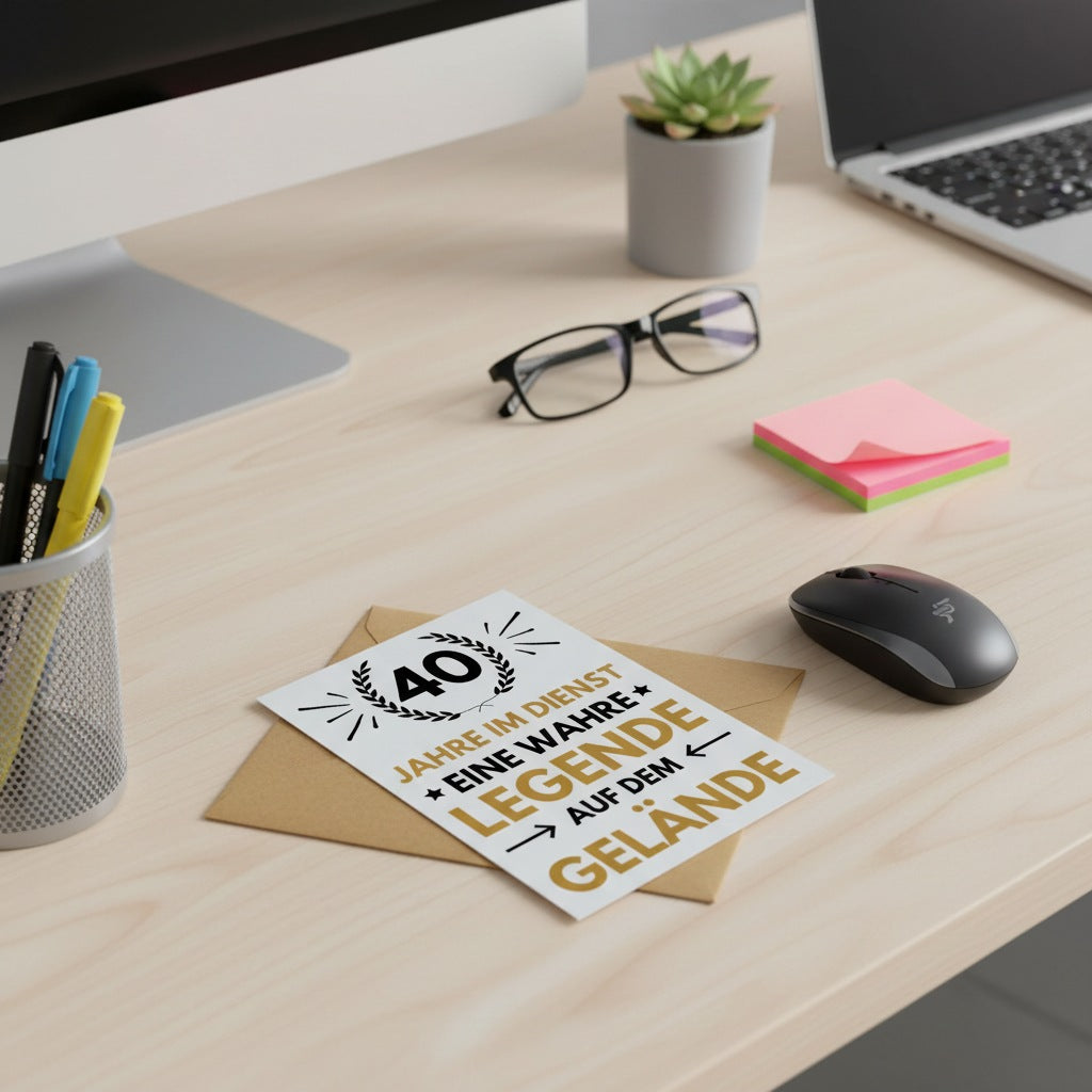 Karte "40 Jähriges Dienstjubiläum"