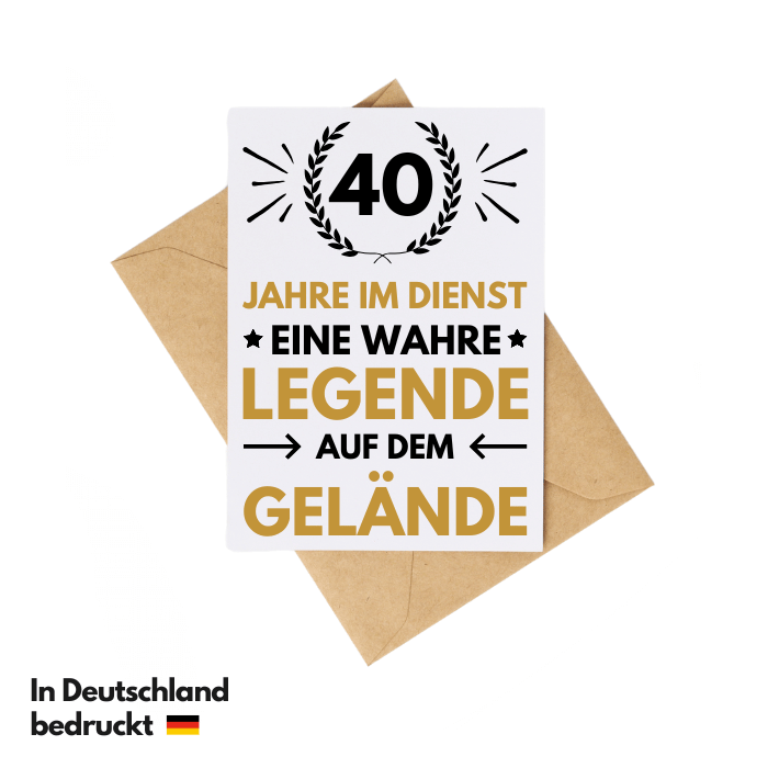 Karte "40 Jähriges Dienstjubiläum"