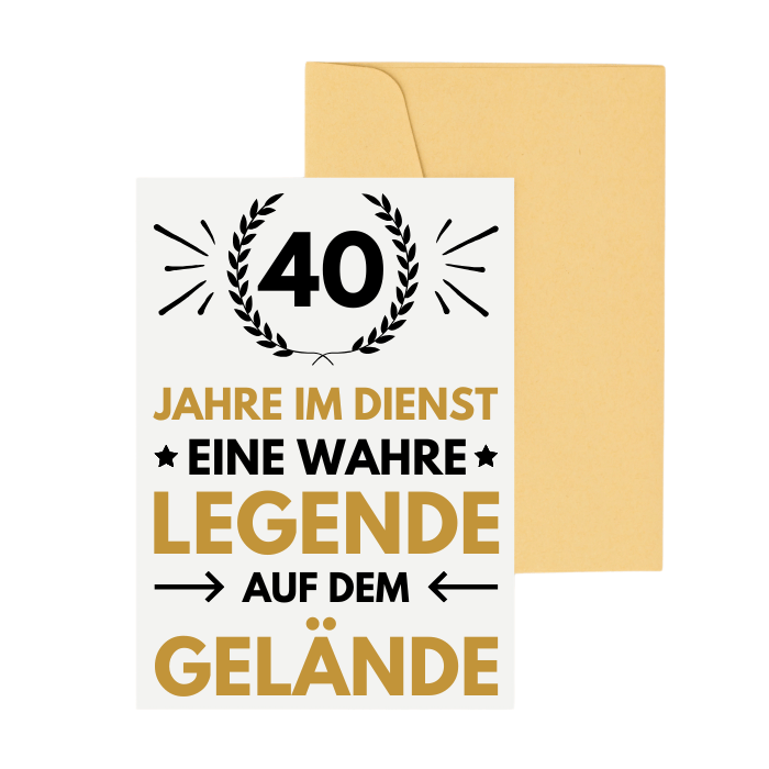 Karte "40 Jähriges Dienstjubiläum"