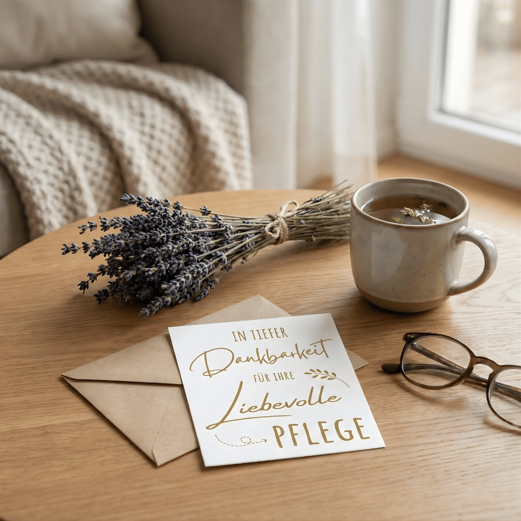 Karte Danke an Pflegepersonal nach Tod