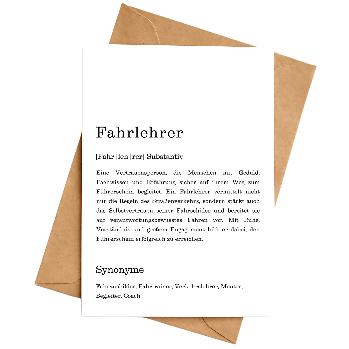 Karte Fahrlehrer Definition