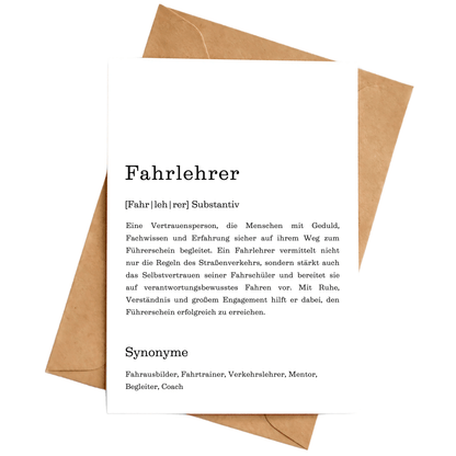 Karte Fahrlehrer Definition