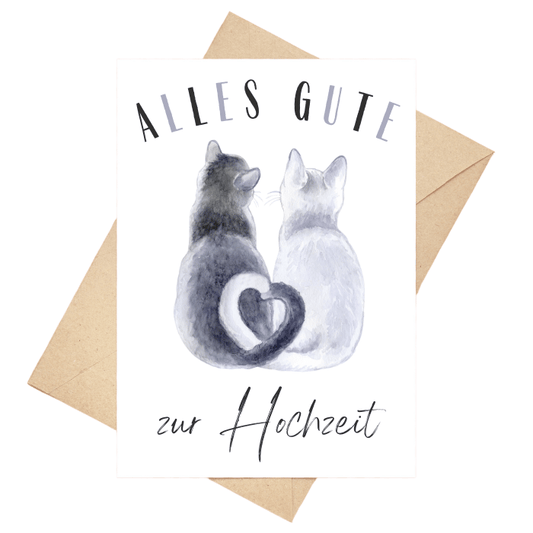 Hochzeitskarte Glückwunschkarte Hochzeit Katzen