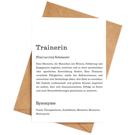 Karte "Trainerin" (Definition)