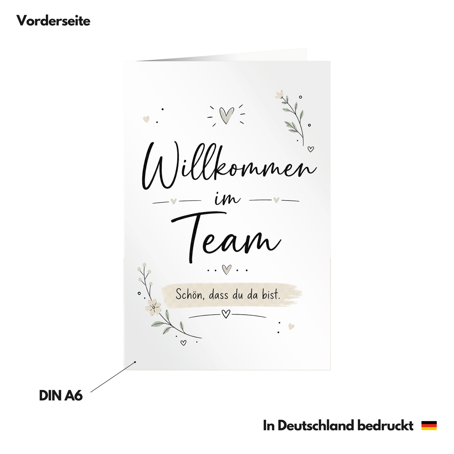 Karte "Willkommen im Team - Schön, dass du da bist" Vorderseite