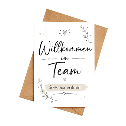 Karte "Willkommen im Team - Schön, dass du da bist"