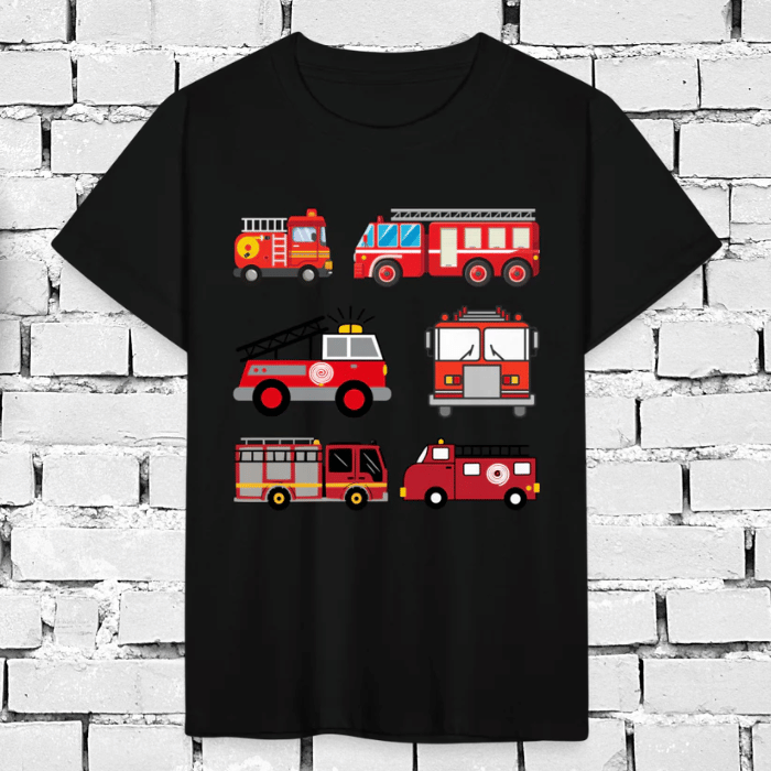 Kinder T-Shirt Feuerwehr Autos