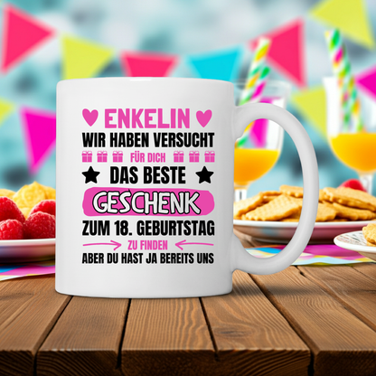 Tasse Enkelin 18. Geburtstag