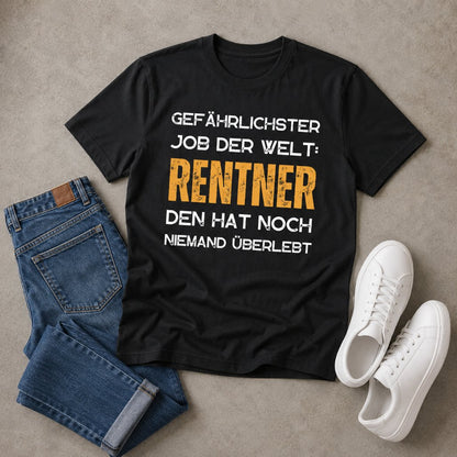 Lustiges Ruhestand T-Shirt für Männer "Rentner - Gefährlichster Job"