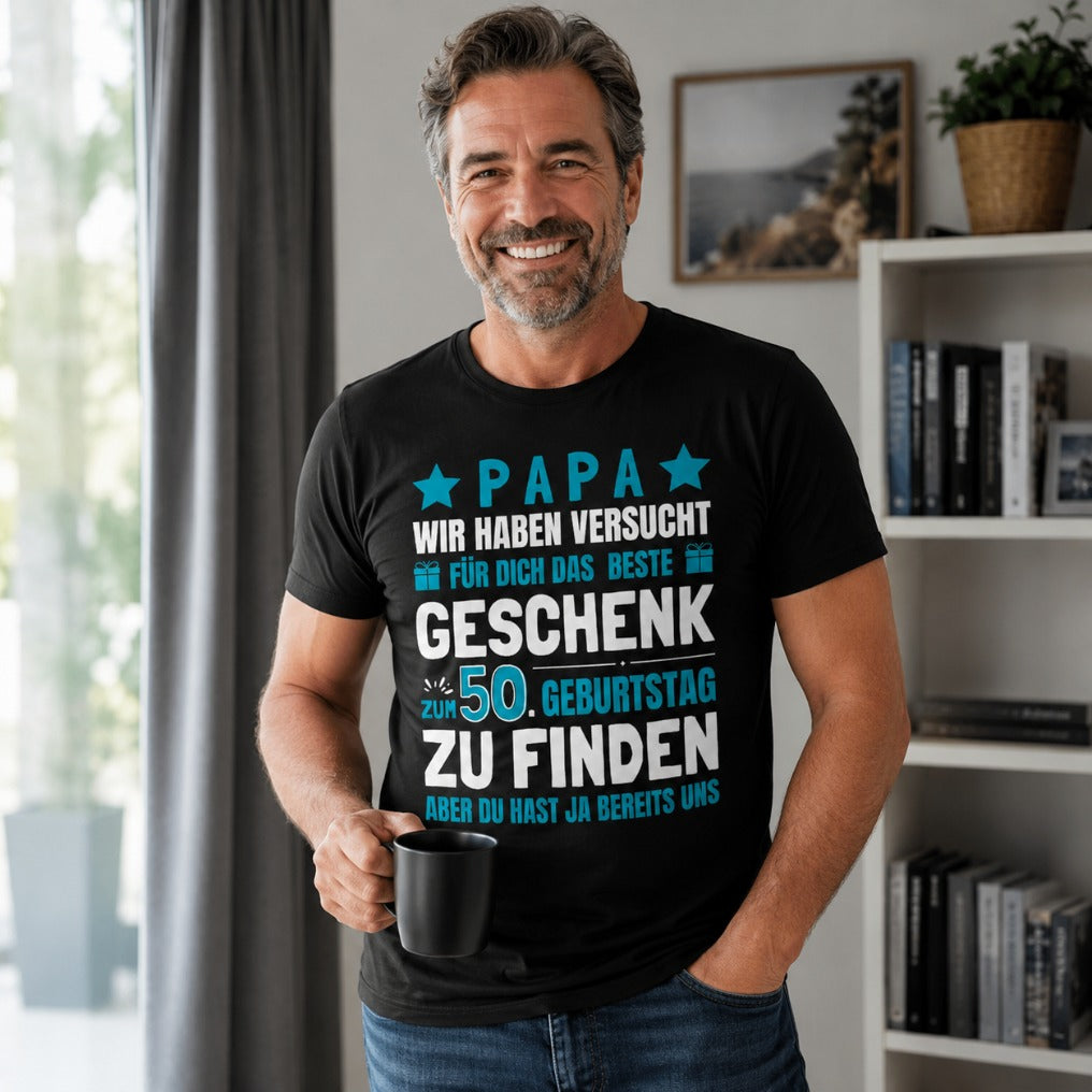 Männer T-Shirt "Papa - Das beste Geschenk zum 50. Geburtstag"