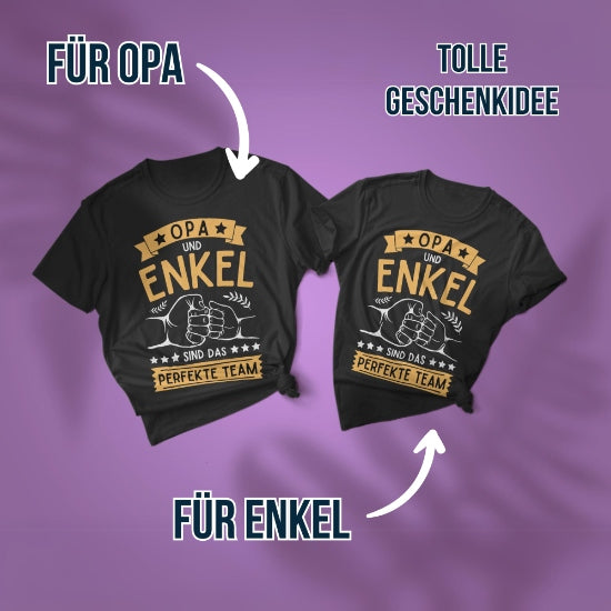 Opa Enkel Partnerlook T-Shirts "Das perfekte Team"