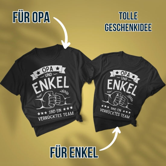 Opa Enkel Partnerlook T-Shirts "Verrücktes Team"