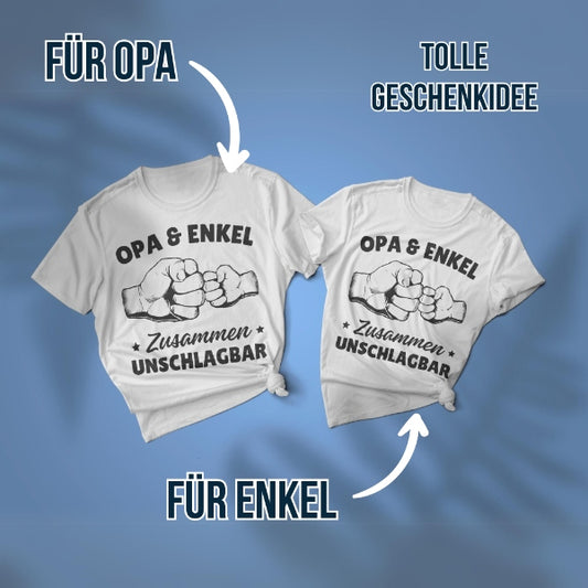 Opa Enkel Partnerlook T-Shirts "Zusammen unschlagbar"