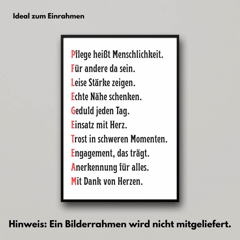 Poster "Pflegeteam - Danke"