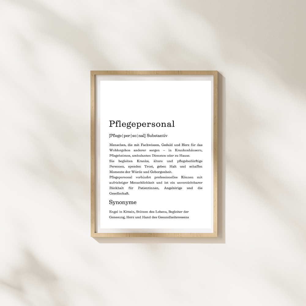 Poster "Pflegepersonal" (Definition)