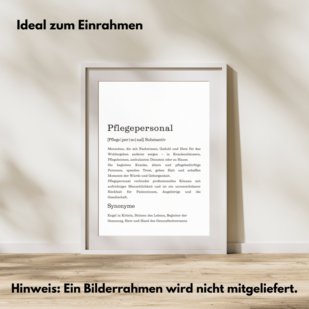 Poster "Pflegepersonal" (Definition)