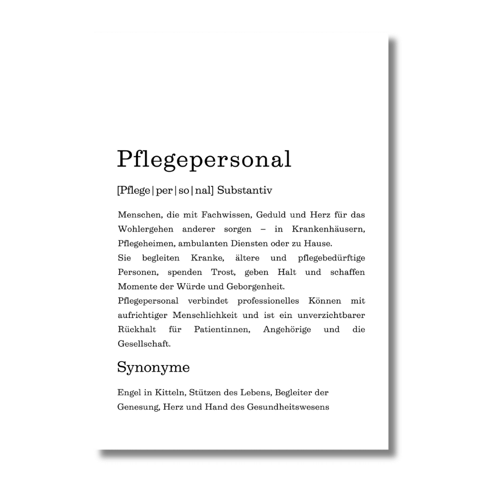 Poster "Pflegepersonal" (Definition)