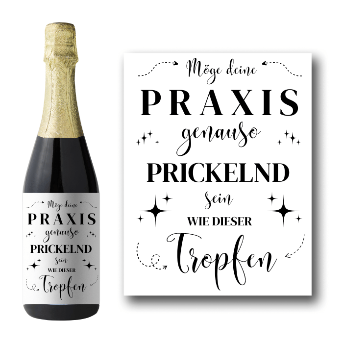 Sektetikett "Praxiseröffnung"