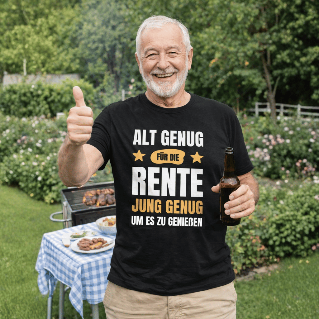 Rentner T-Shirt Herren "Alt genug für die Rente"