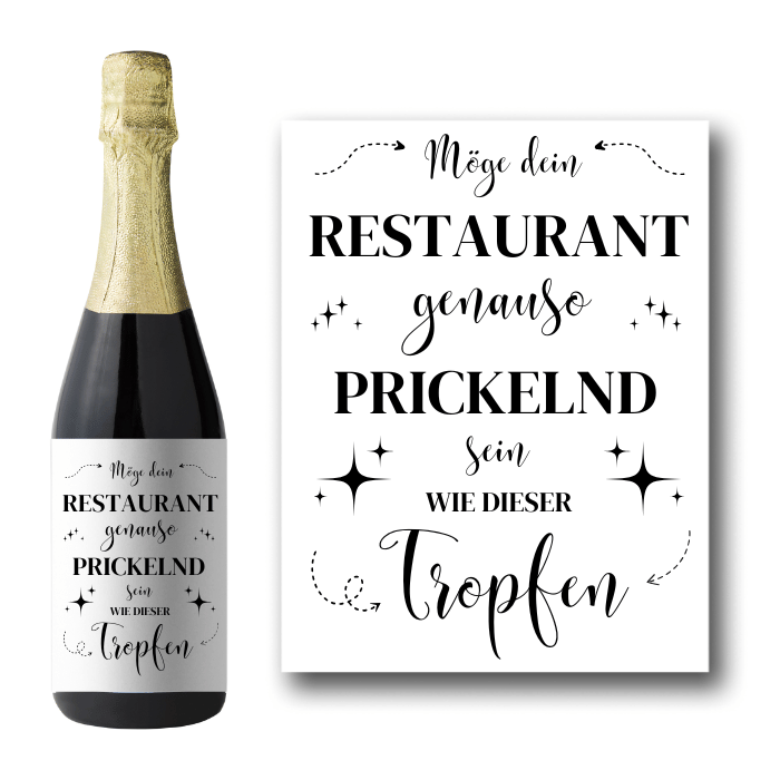 Sektetikett "Restauranteröffnung"