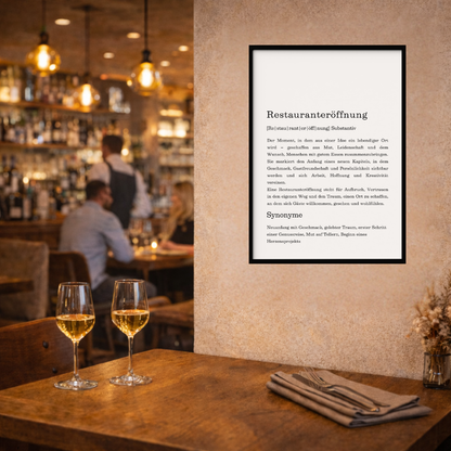 Poster "Restauranteröffnung" (Definition)