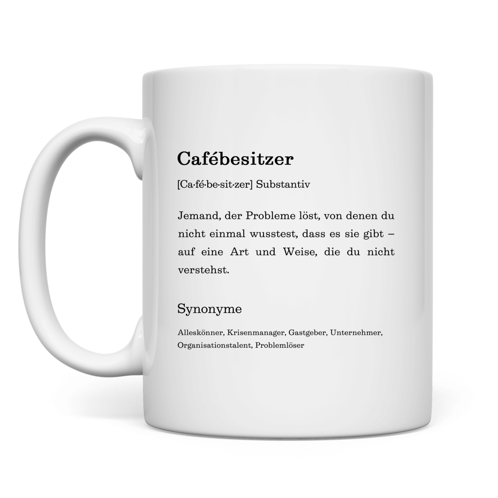 Tasse "Cafébesitzer" (Definition) Rückseite