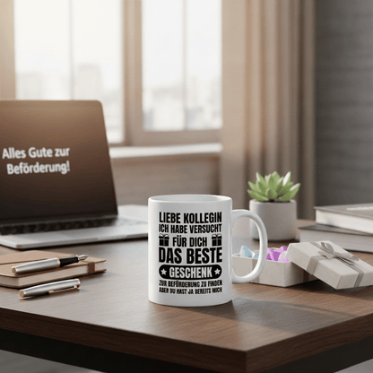 Geschenk Beförderung Kollegin Tasse