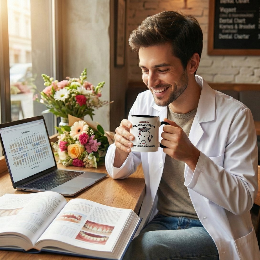 Geschenk für den Zahnarzt zum Examen Tasse